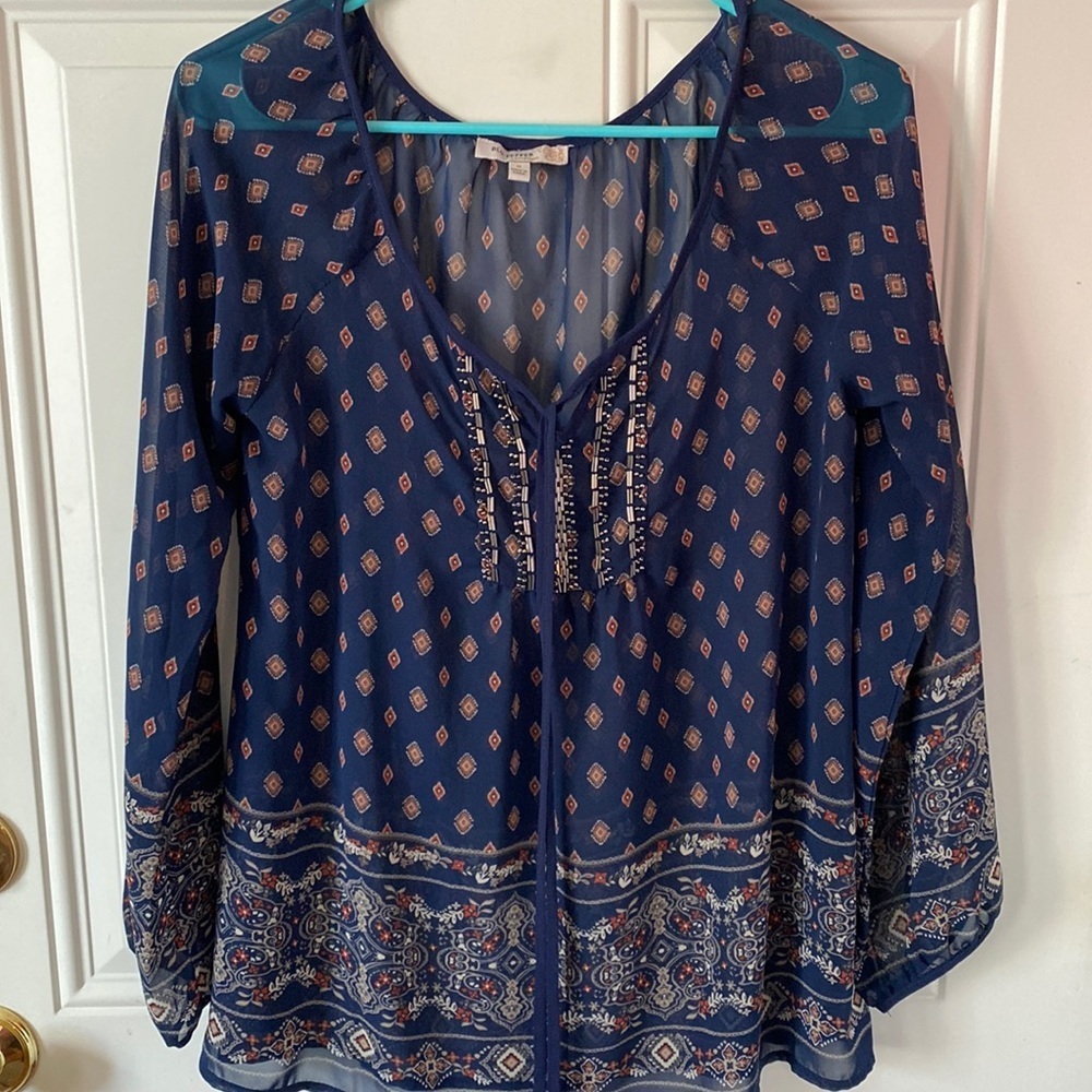 Blu-Pepper Peasant Top